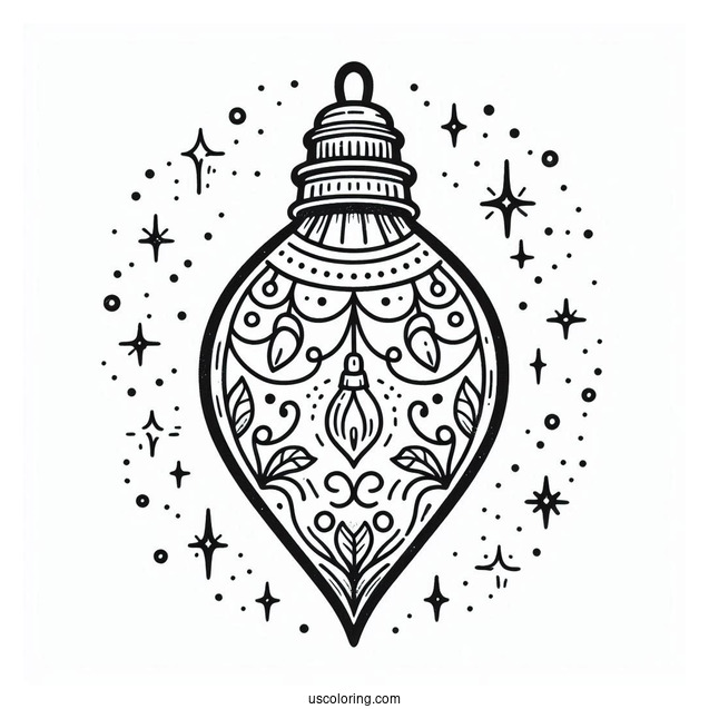 Large Christmas Light To Color Or Cut Out