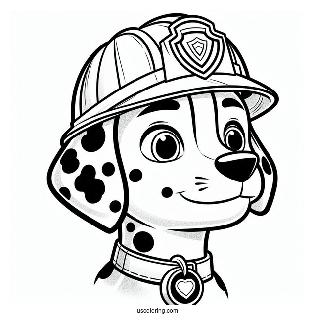 Dalmatian Marshall With Helmet To Color