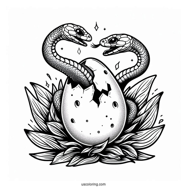 Baby Snake Hatching From Egg