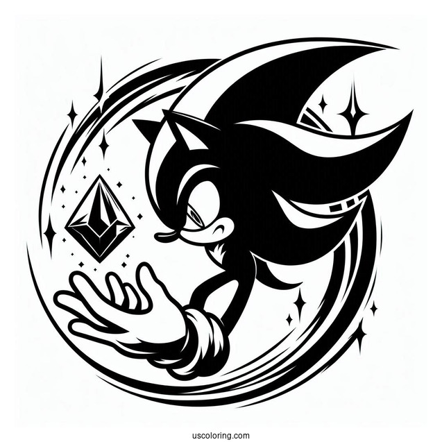 Shadow Coloring Page Tossing The Chaos Emerald