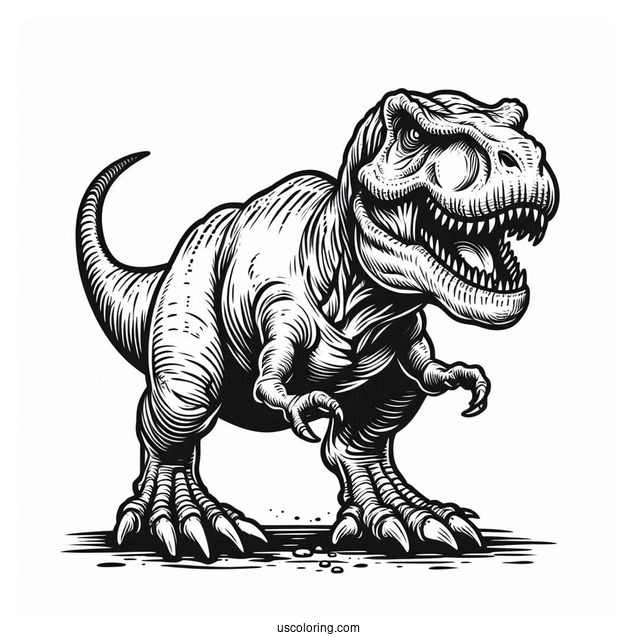 Angry Tyrannosaurus Rex Coloring Picture