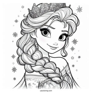 Detailed Magical Elsa Coloring Sheet