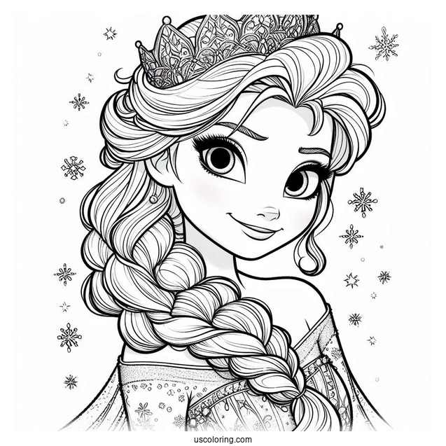 Detailed Magical Elsa Coloring Sheet