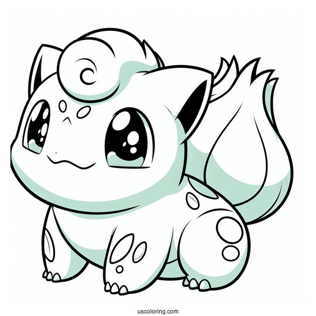 Anime Style Bulbasaur Coloring Page