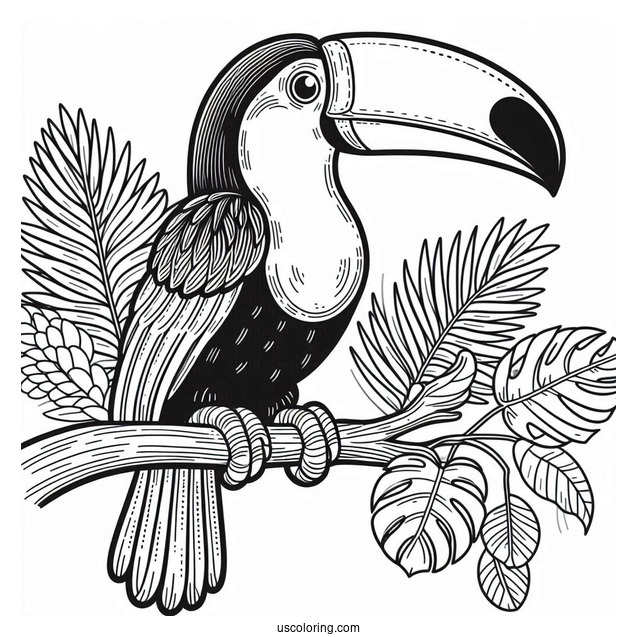 Toucan Parrot Coloring Sheet