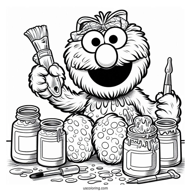 Realistic Sesame Street Coloring Page