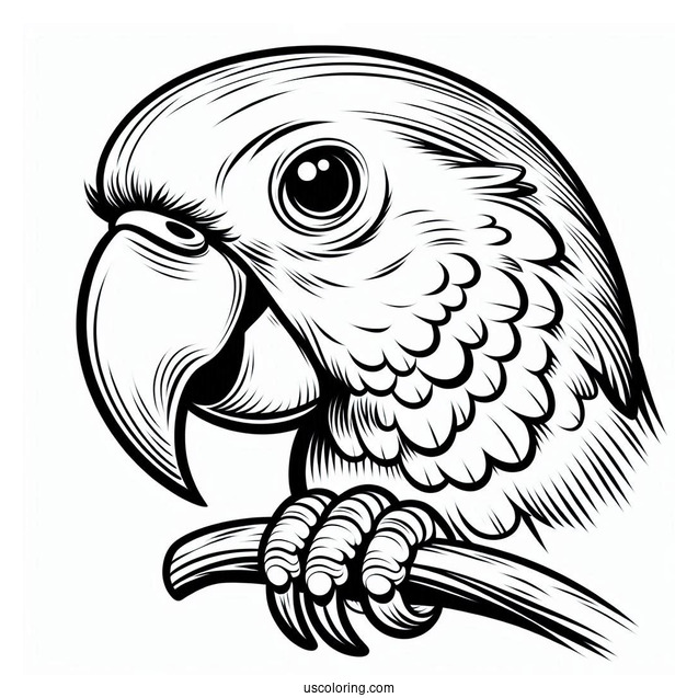 Parrot With Large Beak To Color