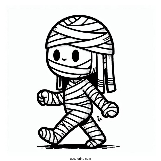 Mummy Coloring Page Walking For Kids