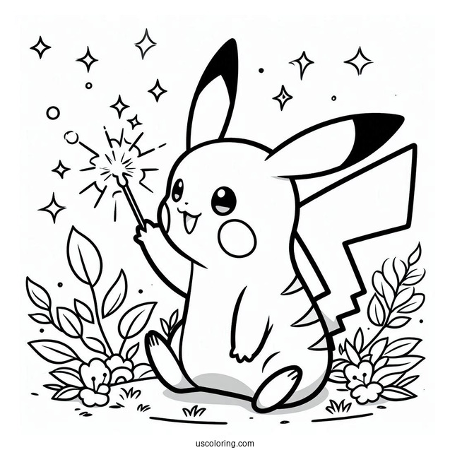 Easy Pikachu Coloring Page For Preschoolers
