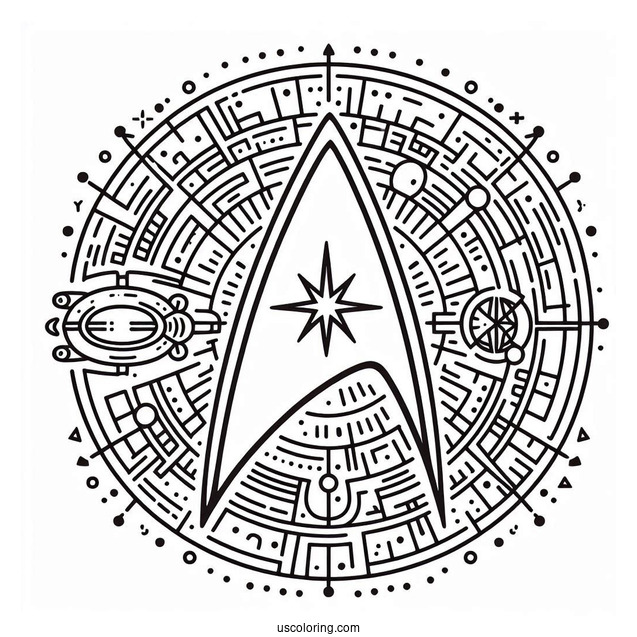 Star Trek Coloring Page Of Starfleet Command Logo
