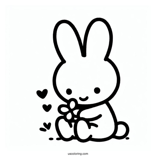 Simple Miffy Coloring Page Outline