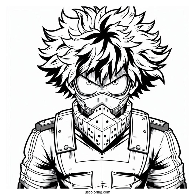 Detailed Villain Deku Coloring Page