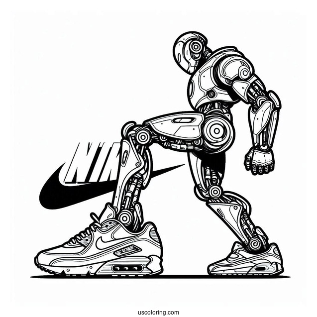 Nike Coloring Page Of Air Max Robot For Kids