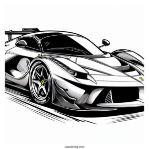 LaFerrari Race Car To Color