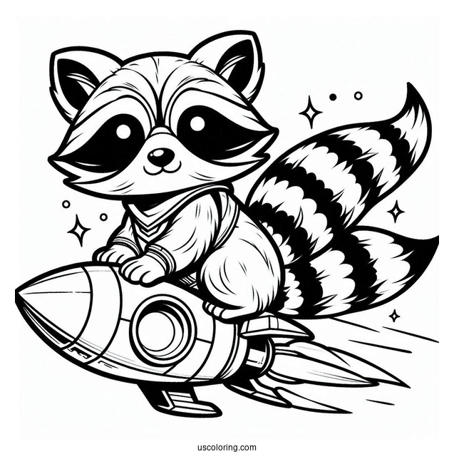 Rocket Raccoon Coloring Page From Guardians Of The Galaxy