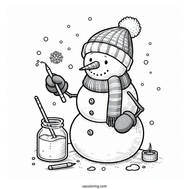 Realistic Looking Snowman Being Made By Kids