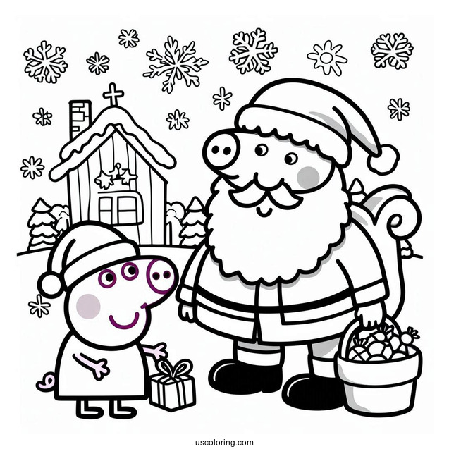 Peppa Pig And George With Santa At Christmas