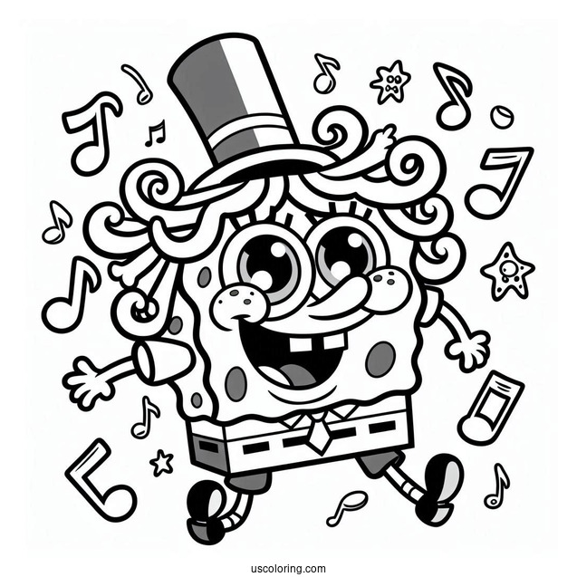 Nickelodeon Coloring Page Of Smiling SpongeBob For Preschoolers
