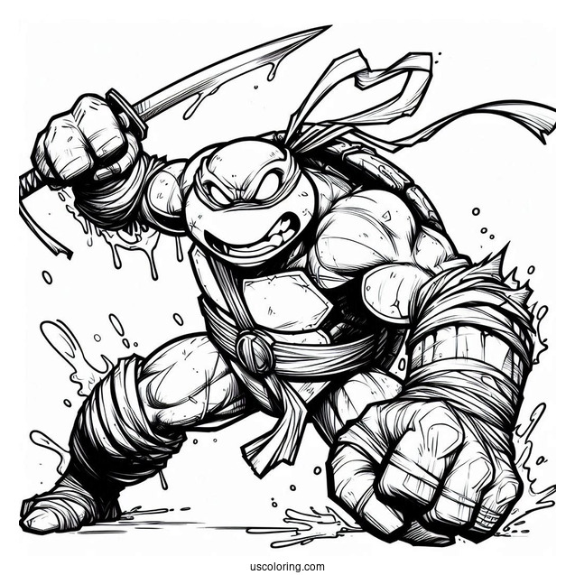 Ninja Turtles Coloring Page Of Angry Teenage Mutant