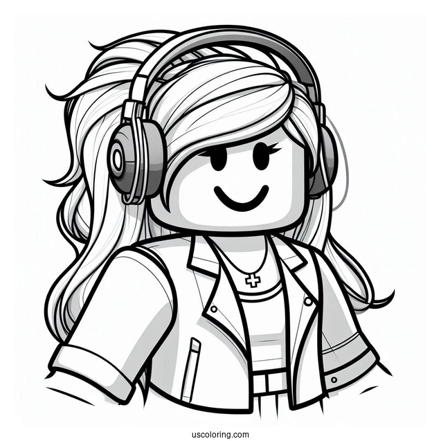 Roblox Skin Wearing Headphones Coloring