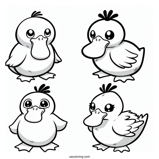 Psyduck Coloring Page Different Moods