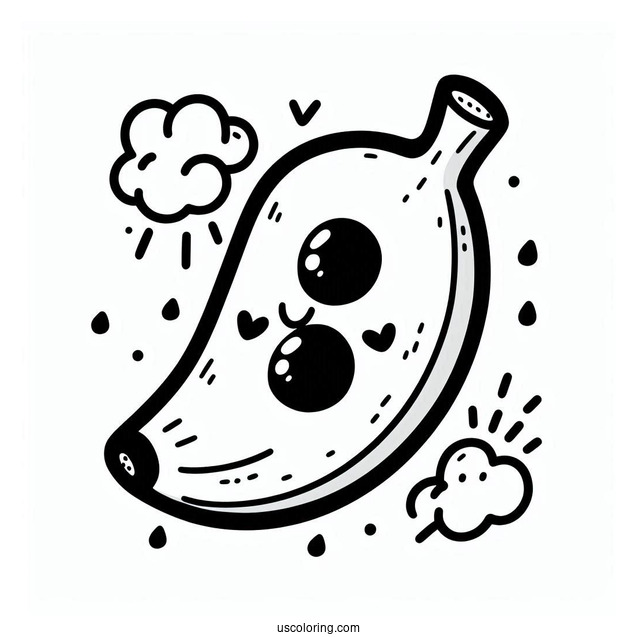 B For Banana Coloring Page For Preschoolers