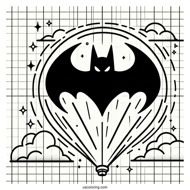 Bat Signal Beam Coloring Sheet For Kids