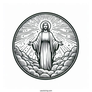 Blessed Jesus In Heaven Coloring In