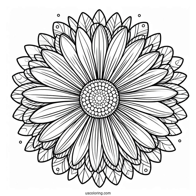 Massive Daisy Spring Mandala Coloring Page For Kids