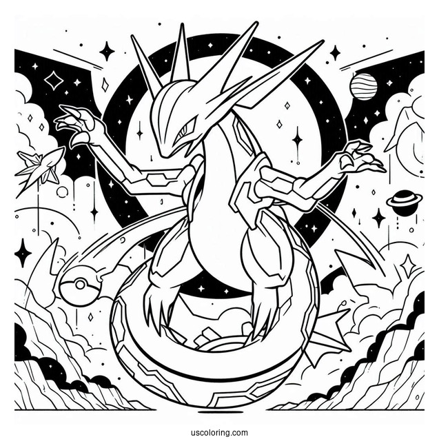 Mega Rayquaza Coloring Page