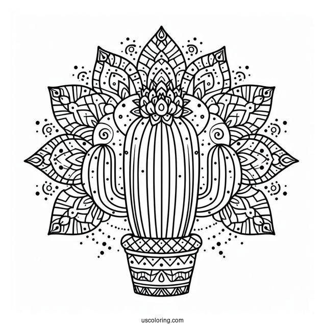 Abstract Cactus Mandala