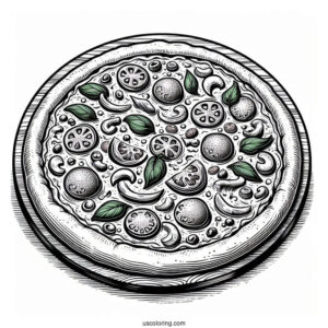 Deep Pan American Pizza Coloring Page