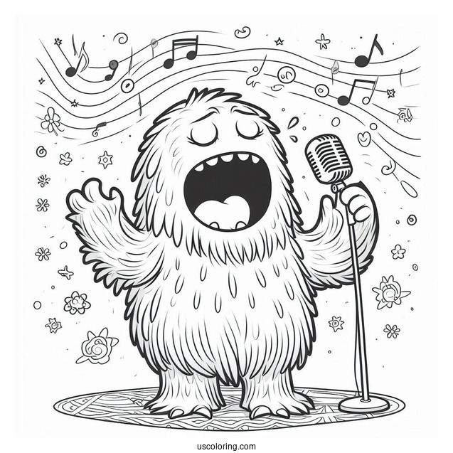 My Singing Monsters Coloring Page Of Mammott Singing Passionately