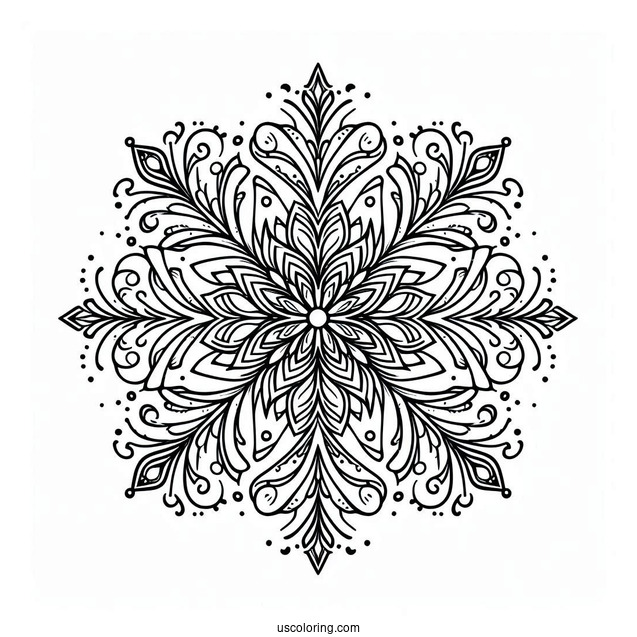 Snowflake Coloring Page Ornaments
