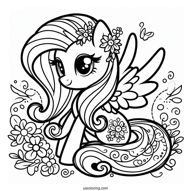 Cute Fluttershy Equestria Girls Coloring In