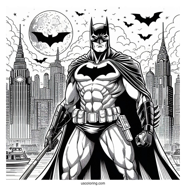 Dark Knight Batman Standing In Gotham