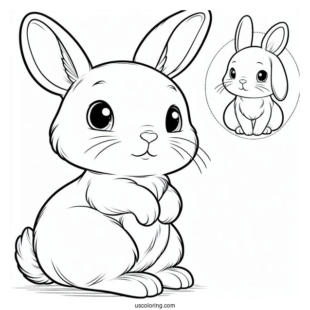 Rabbit Standing On Hind Legs Coloring Sheet