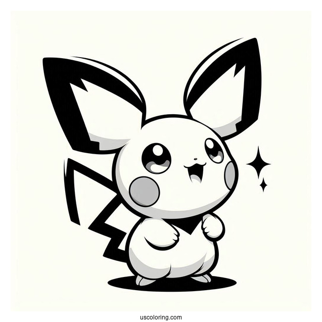 Pichu Pokemon Poster Coloring Page For Kids