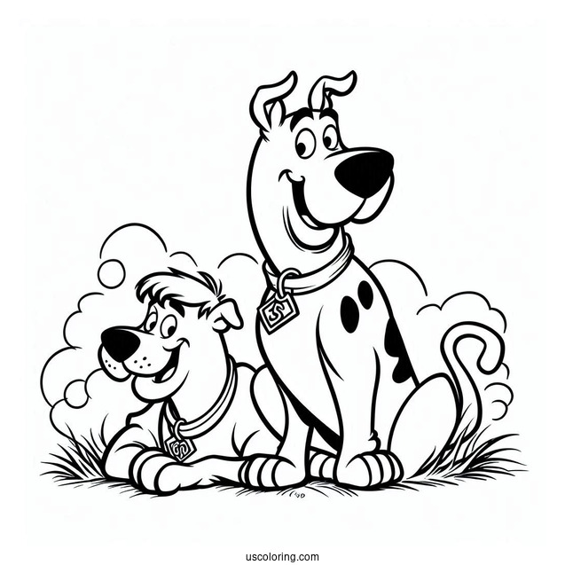 Simple Coloring Page Of Scooby-Doo