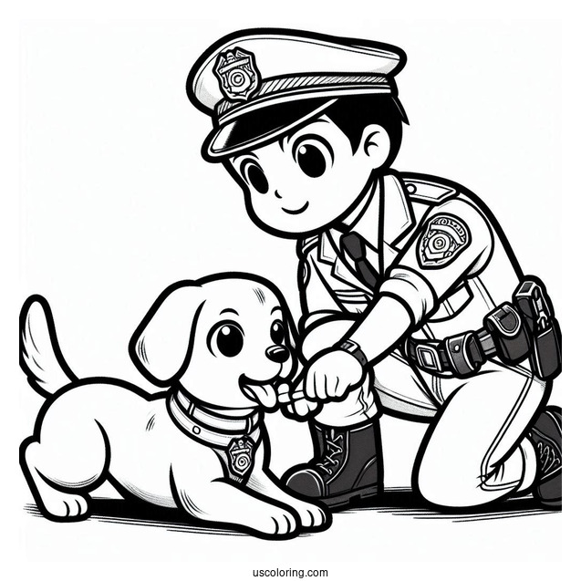 Police Officer Training Police Dog