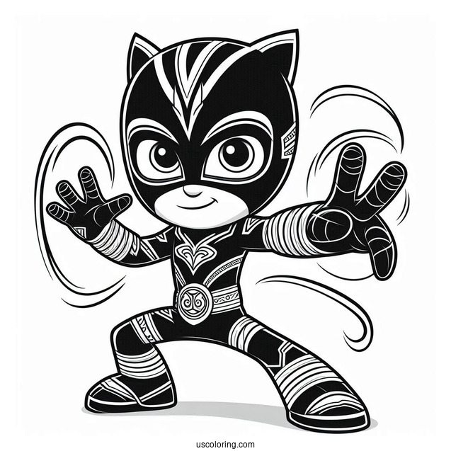 PJ Masks Coloring Page Of Night Ninja In Cool Pose