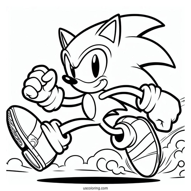 Coloring Sheet Of Sonic Running