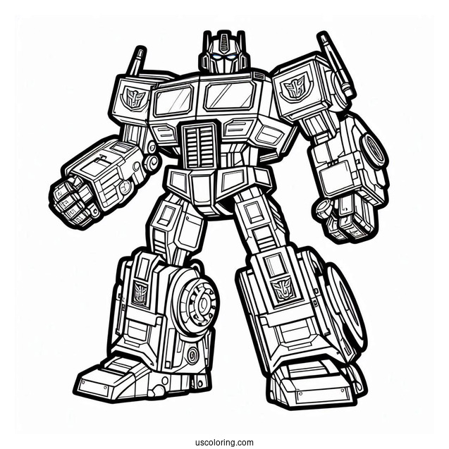 Rescue Bots Coloring Page Of Optimus Prime In Robot Form