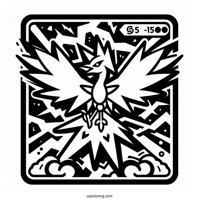 Zapdos Lightning Symbol Pokemon Card Coloring Page