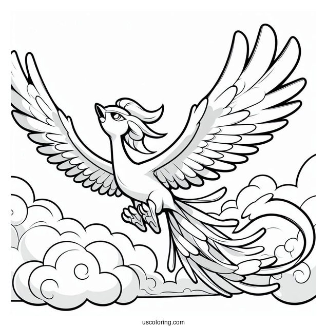 Ho-Oh Pokemon Soaring In The Sky