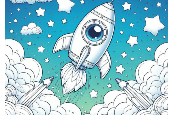 rocket coloring pages feature image