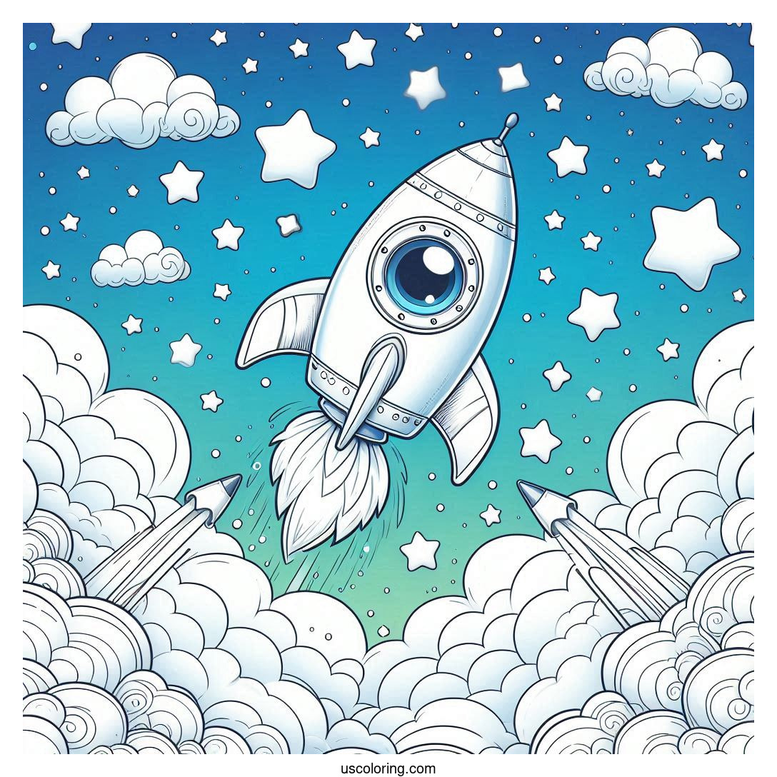 rocket coloring pages feature image