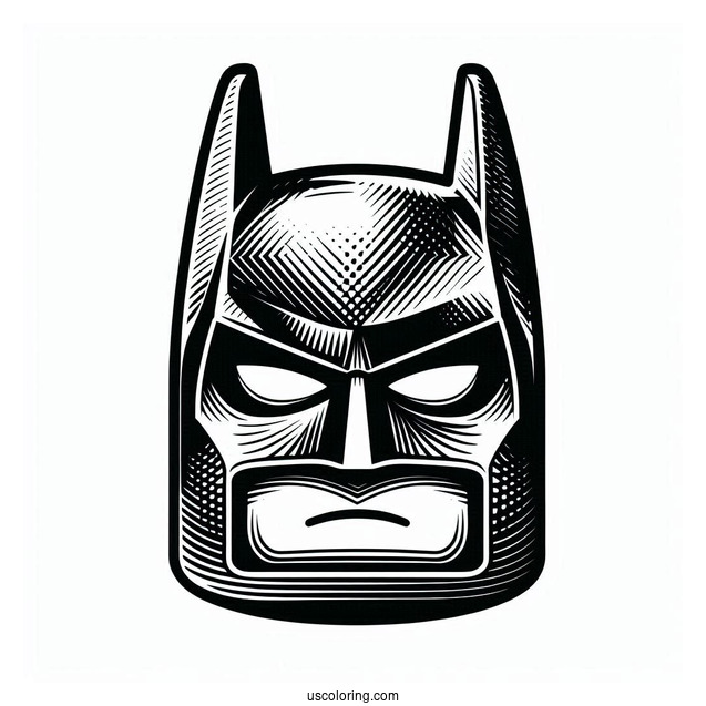 Closeup Of Lego Batman Mask Coloring