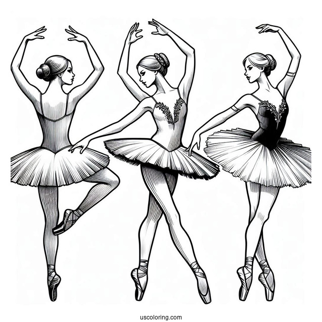Male And Female Ballerinas To Color