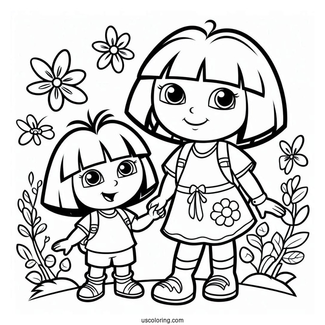 Big Sister Dora Coloring Sheet